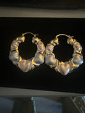 Puffy tricolor earrings ￼