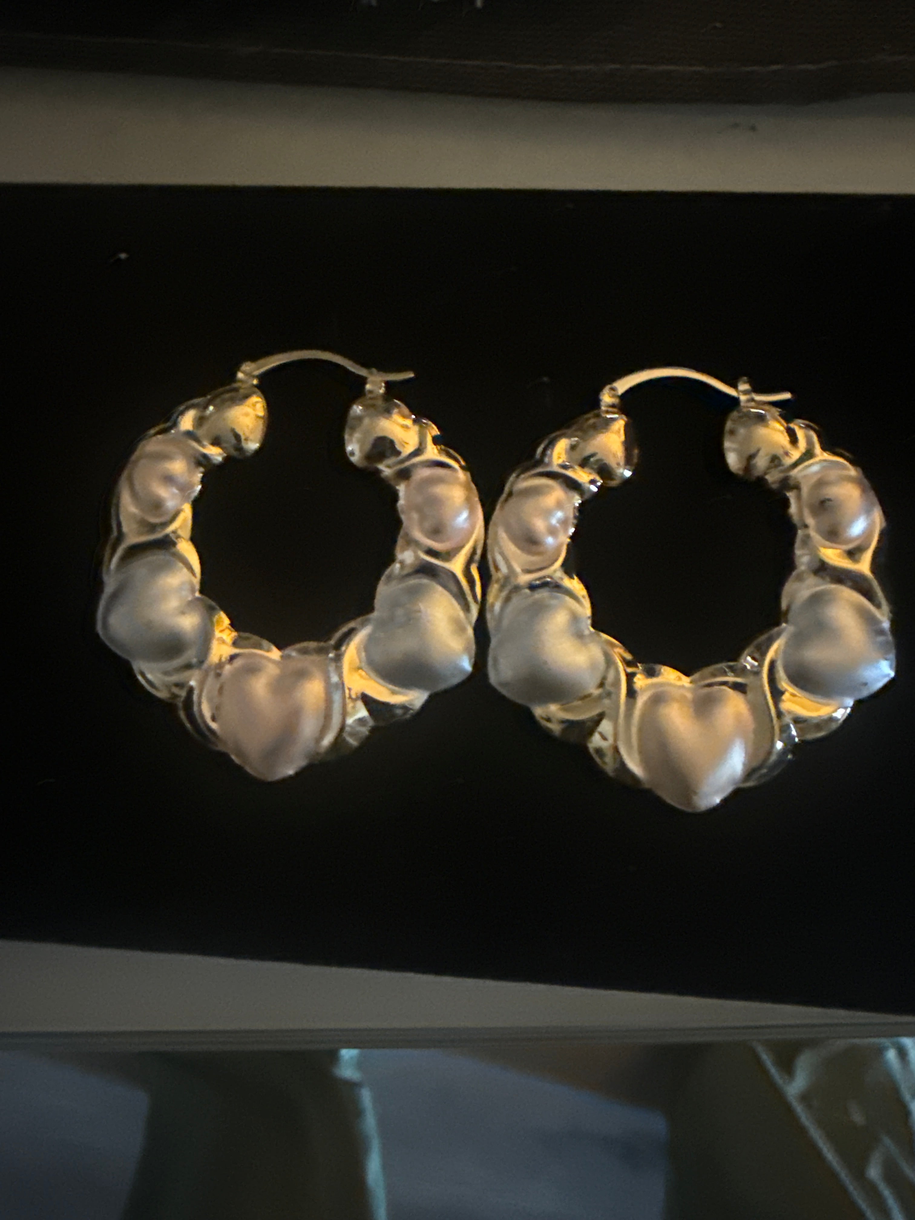 Puffy tricolor earrings ￼